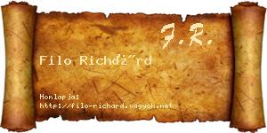 Filo Richárd névjegykártya
