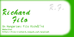 richard filo business card